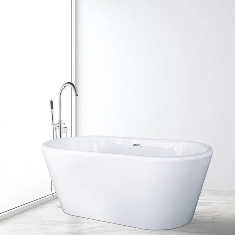 Fristående badkar 160cm | Lucite akryl | Rund design | A-05 I lager
