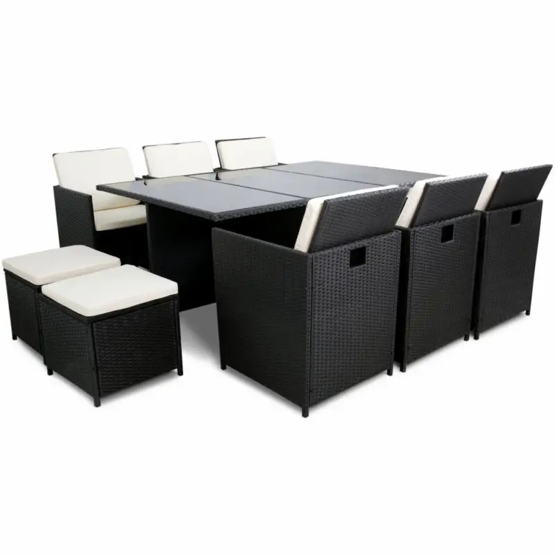 Matgrupp utemöbler | 10 sittplatser | Konstrotting Snabb leverans