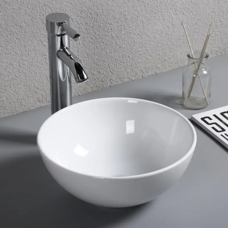 Trygg betalning Runt tvättställ 31cm | Skålformad design i porslin