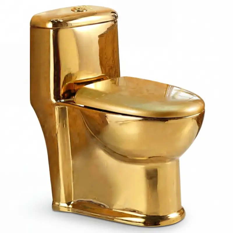 Klassisk guldtoalett | S-trap 300 mm | Lyxig WC med sifonisk spolning Fynd