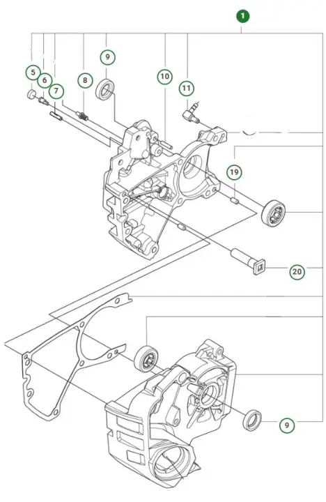 Crankcase Assy 39Cc Husqvarna Sista chansen